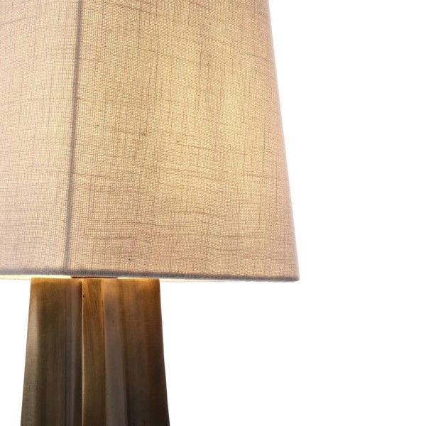 Lámpara de mesa metal oro y algodón | Tapidecor