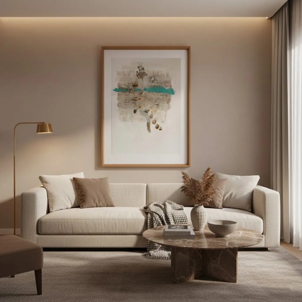 Cuadro abstracto marrón y verde 120x90 | Tapidecor