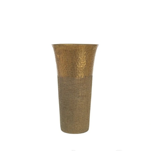 Jarrón alto de aluminio oro mate elegante | Tapidecor