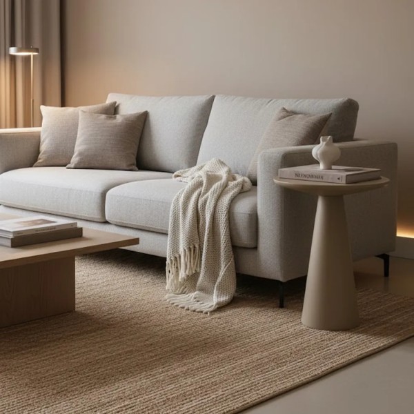 Mesa auxiliar metal taupe 45x45 cm | Tapidecor