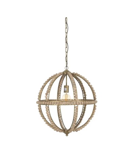 Lámpara de techo esfera con cuentas beige | Tapidecor