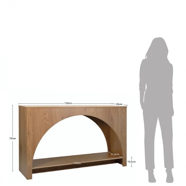Consola madera con arco natural 120 cm | Tapidecor