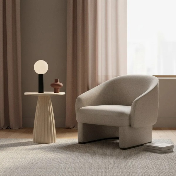 Mesa auxiliar metal arena ranurada y punteada  45x45x56 CM