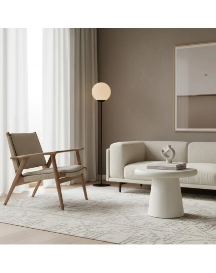 MESA CENTRO REDONDA MADERA BLANCA  60X60X45 CM 2