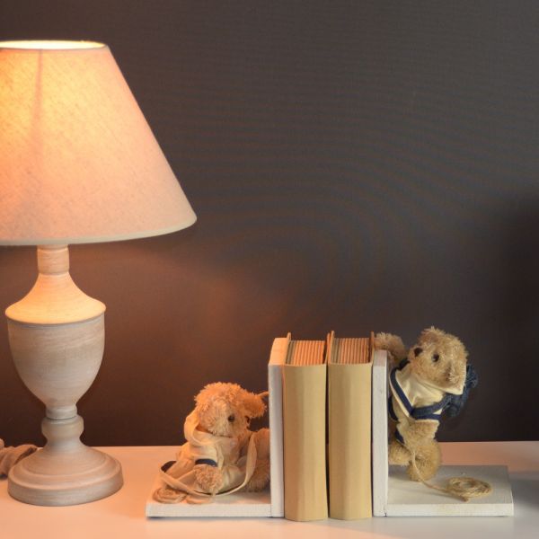 SUJETA LIBROS MADERA MUÑECOS OSITOS MARINEROS 27X11X20