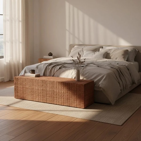 Table auxiliaire / Banc rectangulaire Coups de bois 140x30x35 cm