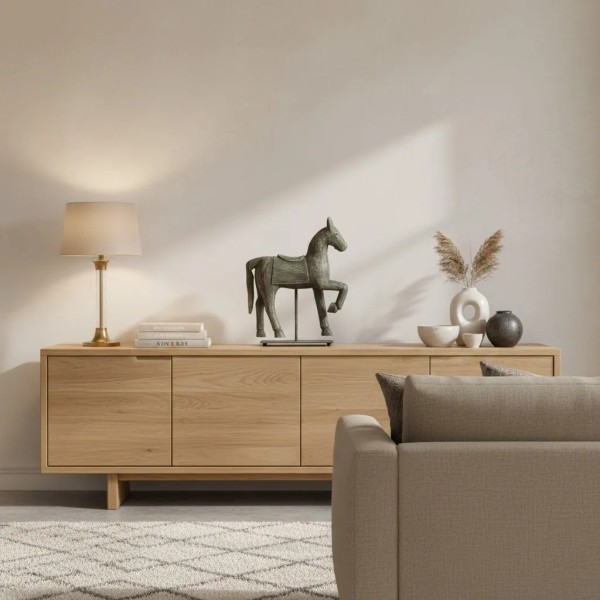 Caballo decorativo de madera gris decapado 40 cm
