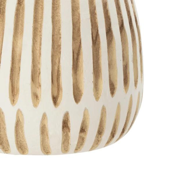 Tarro madera blanco con relieve 20x18 cm | Tapidecor