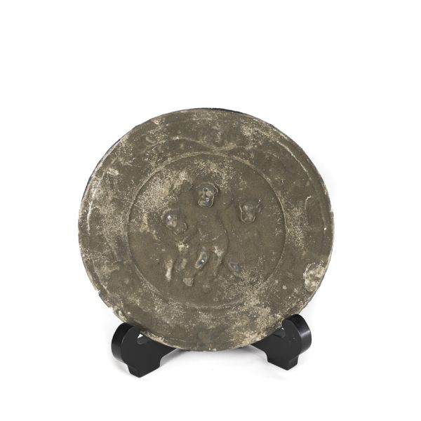 PLATO PIEDRA MARRON ENVEJECIDO DIAM 30CM