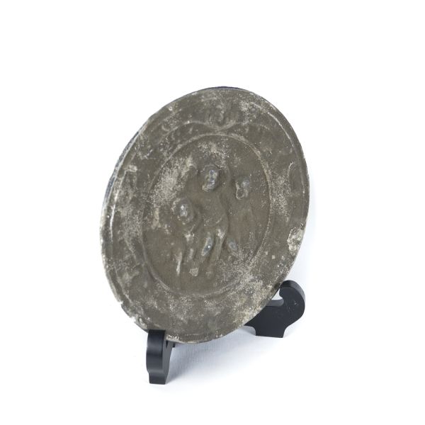 PLATO PIEDRA MARRON ENVEJECIDO DIAM 30CM