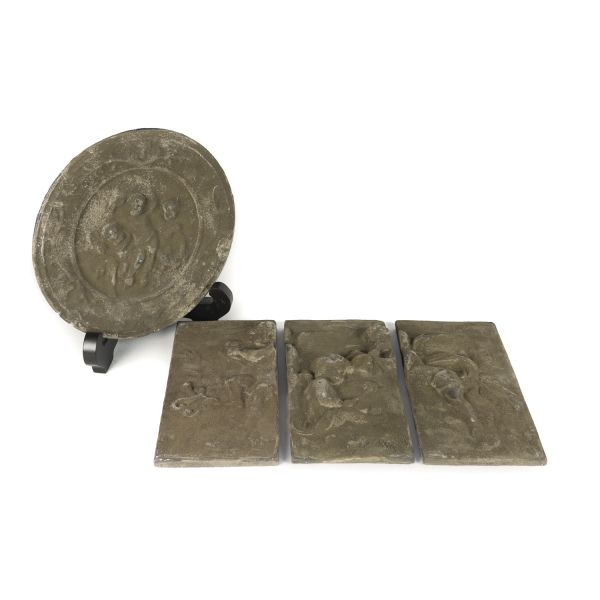 PLATO PIEDRA MARRON ENVEJECIDO DIAM 30CM