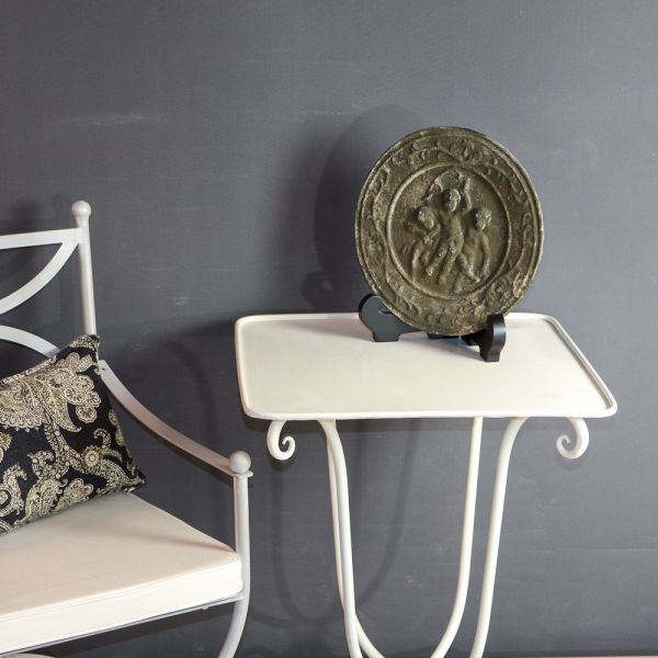 PLATO PIEDRA MARRON ENVEJECIDO DIAM 30CM