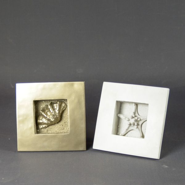 CUADRO DECORATIVO PEQUEÑO CEME TO DORADO ADORNO CONCHA 18X18