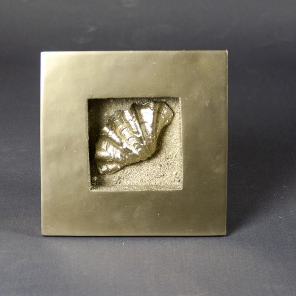 CUADRO DECORATIVO PEQUEÑO CEME TO DORADO ADORNO CONCHA 18X18