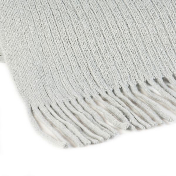 PLAID MANTA PIE CAMA GRIS CLAR O PUNT FLECOS 130X160