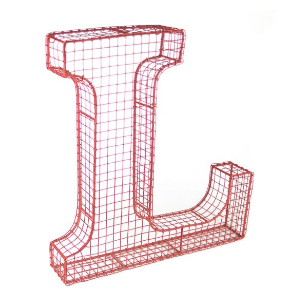 LETRA DECORATIVA METAL FORMA L ROJA 45X6X47