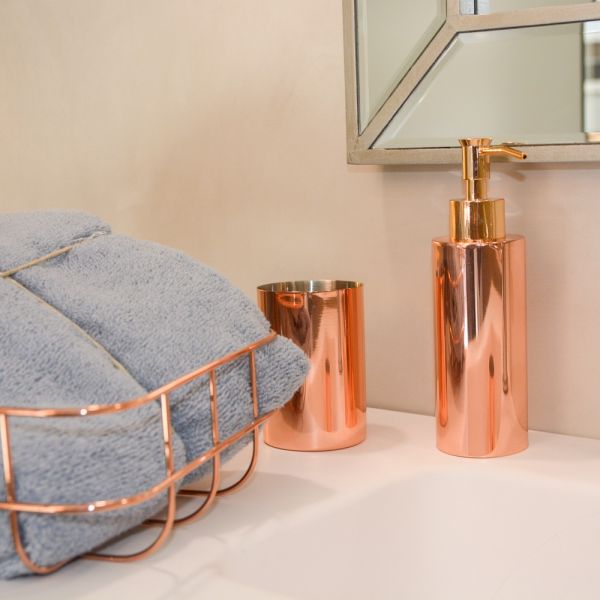 VASO BAÑO METAL COLOR CHAMPAGN E 6,4X9,8