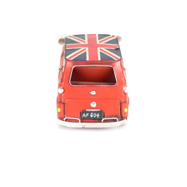 COCHE MINI ROJO BANDERA INGLES A 29X14X13