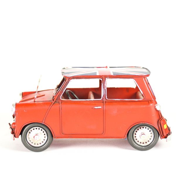 COCHE MINI ROJO BANDERA INGLES A 29X14X13