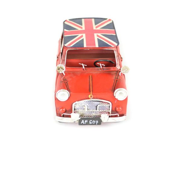 COCHE MINI ROJO BANDERA INGLES A 29X14X13