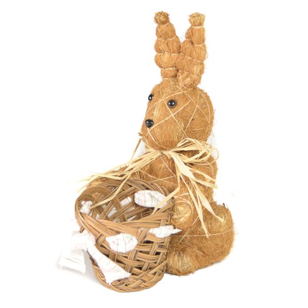 CONEJO DE PAJA CON MACETERO 