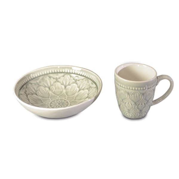 MUG CERAMICA RELIEVE GRIS 