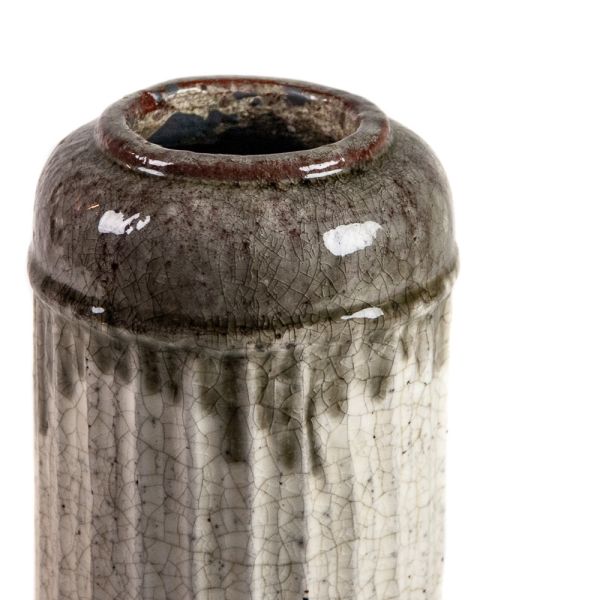 JARRON CERAMICA CRAQUELADO GRIS 18X18X31 