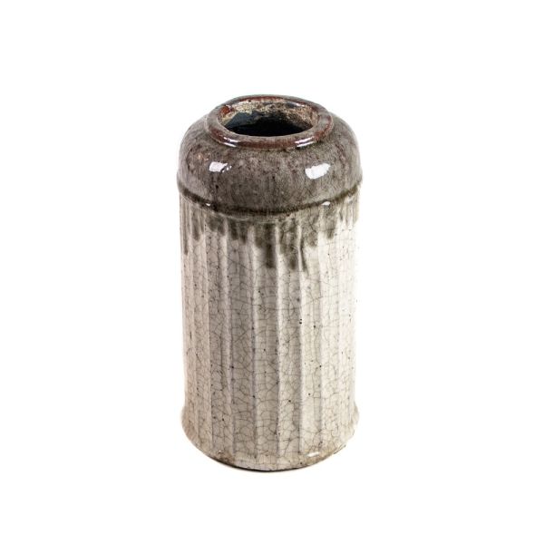 JARRON CERAMICA CRAQUELADO GRIS 18X18X31 