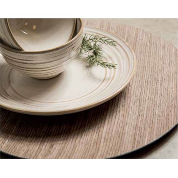BAJO PLATO REDONDO MADERA MARRON 33X33X2 