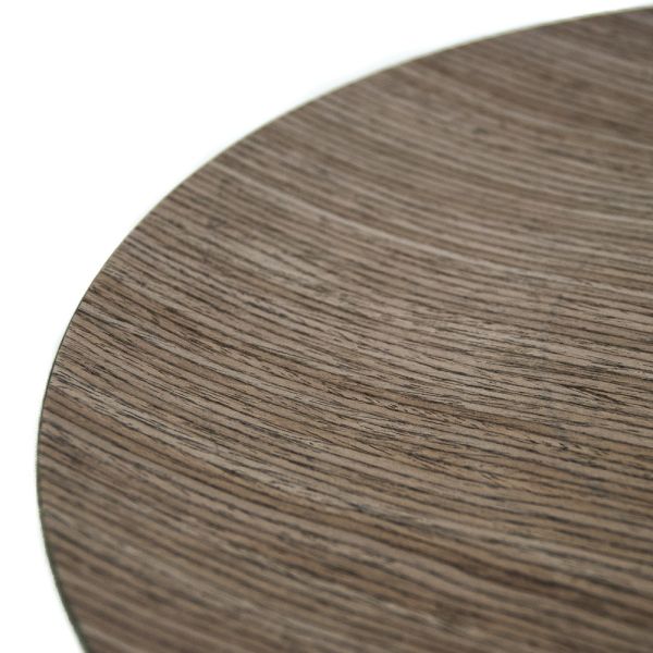 BAJO PLATO REDONDO MADERA MARRON 33X33X2 