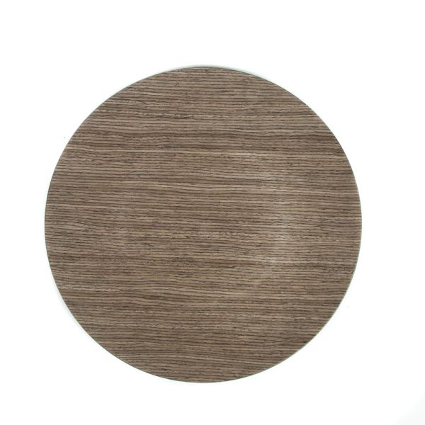 BAJO PLATO REDONDO MADERA MARRON 33X33X2 