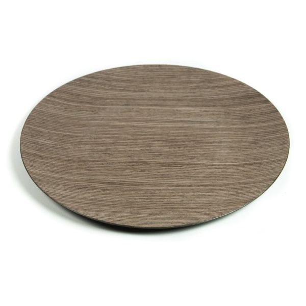 BAJO PLATO REDONDO MADERA MARRON 33X33X2 