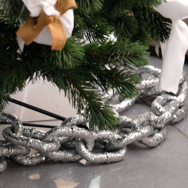 GUIRNALDA DE CADENA BRILLANTE PLATA  145CM