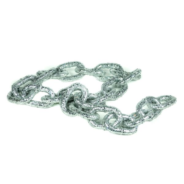 GUIRNALDA DE CADENA BRILLANTE PLATA  145CM