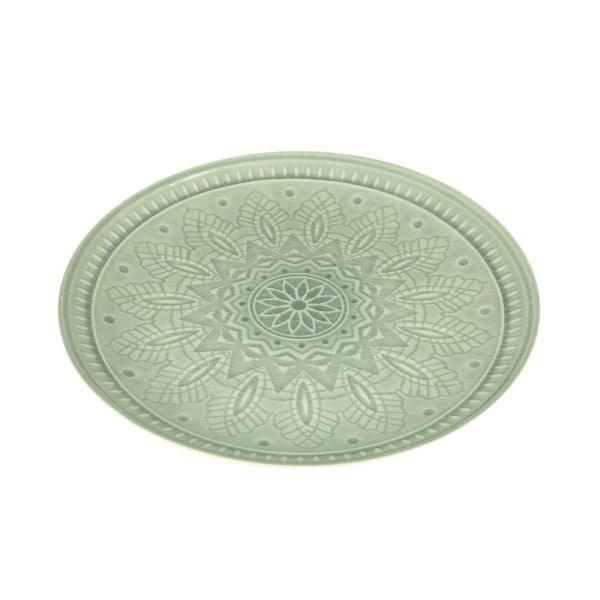 PLATO CERAMICA BOHO GRIS M 27X27X3