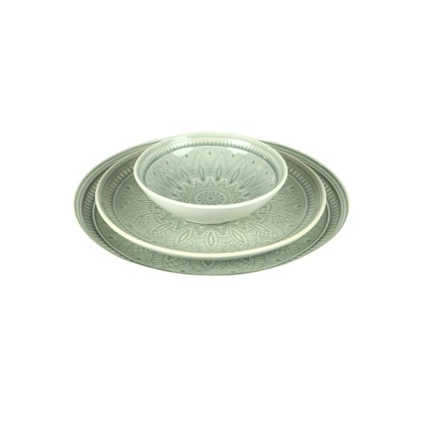 PLATO CERAMICA BOHO GRIS M 27X27X3