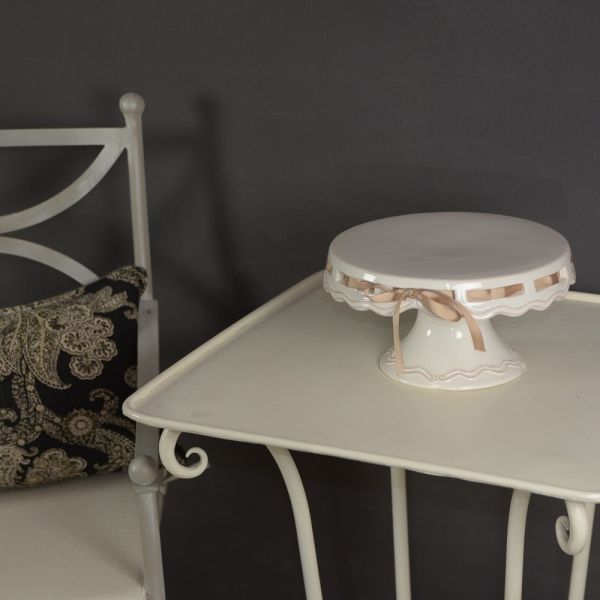 CUENCO REDONDO CERAMICA BLANCA CINTA ROSA 20X11