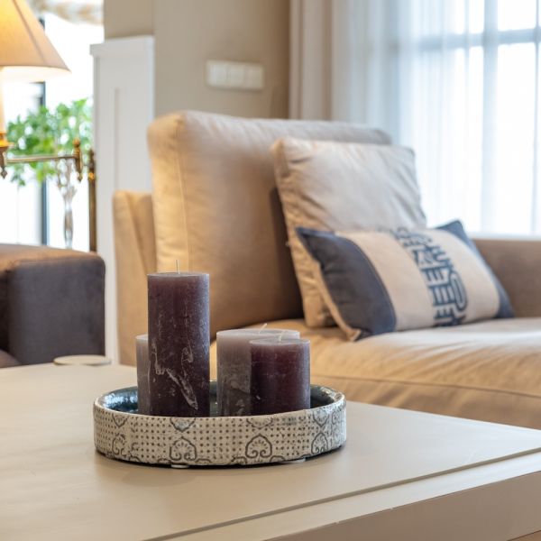 RUSTIC NIGHT BLUE PILLAR CANDLE