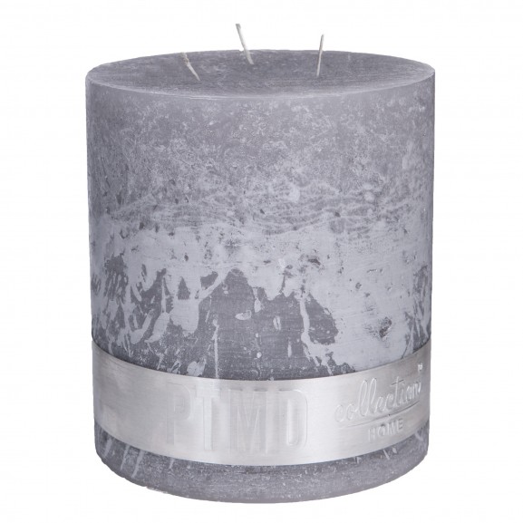 RUSTIC SUEDE GREY 3 WICK CANDLE
